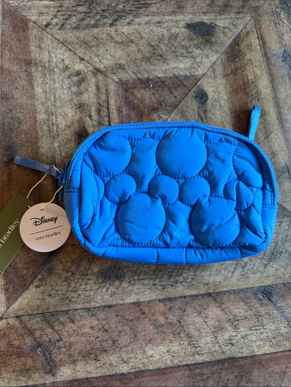 Vera Bradley Blue Quilted Mickey Head Crossbody Fanny Pack New